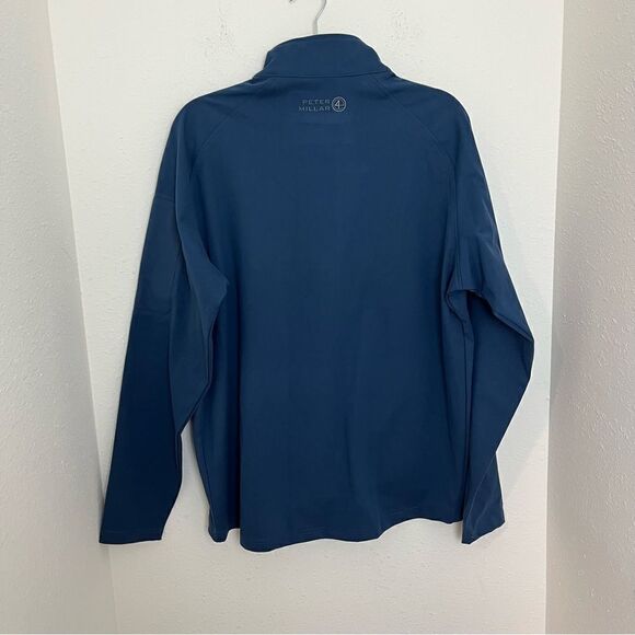 NWT Peter Millar  Suede Performance Quarter Zip Golf Sweatshirt - Picture 5 of 9